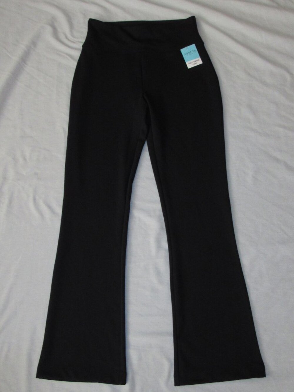 NWT Assets by Spanx Ponte Shaping Flare Pant Very Black High Rise L Tummy Panel